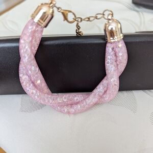 Elegant Pink Braided Bracelet